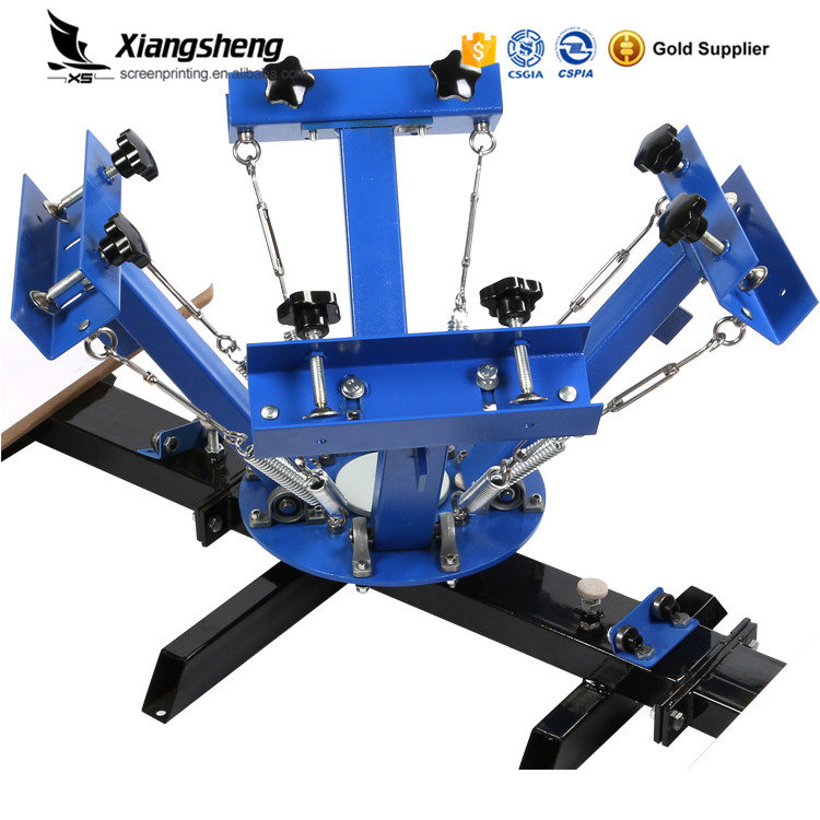 Manual Multi-color 4 Color 4 Station Single Rotary Screen Printing Machine