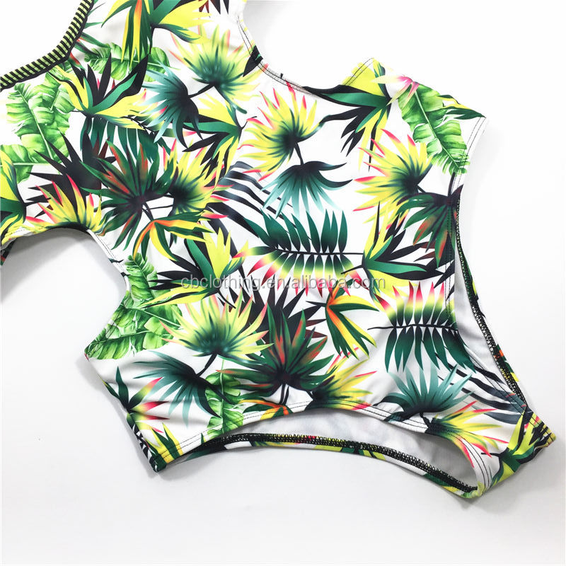Hot Sale Quick Dry sexy 2021 Backless sexy printed girls' one piece swimwear