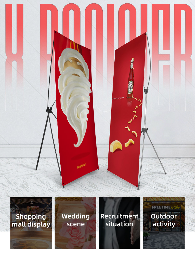 Printing Material Flex Butterfly Aluminum X Banner Stand Display