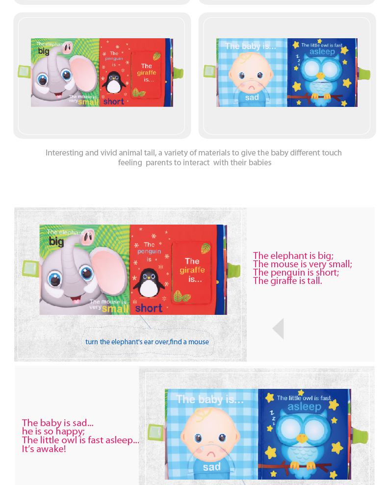 Cloth book stuffed toy plush toy to teach children to learn toy baby books
