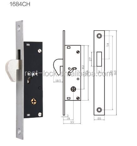 Hot sale aluminum hook lock sliding door lock with 3 steel cross keys