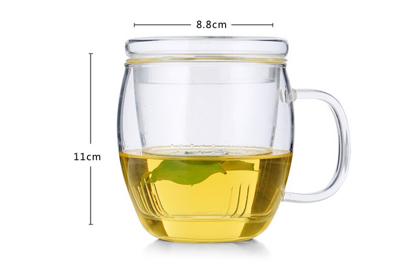 Borosilicate Glass Teapot Tea Cup Glass with Infuser and Lid Green Tea Cup