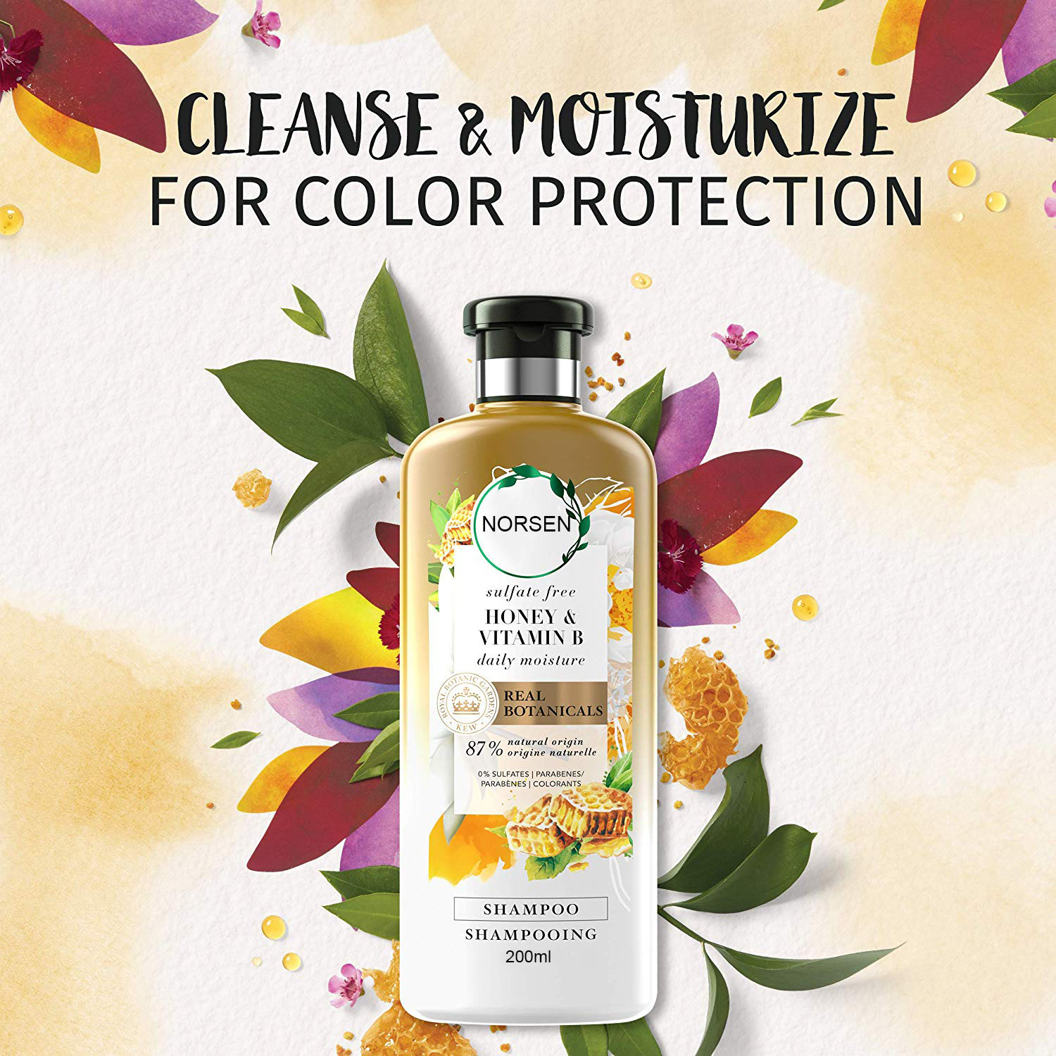 Factory Natural Organic Deep Cleansing Moisturizing Honey Hair Shampoo
