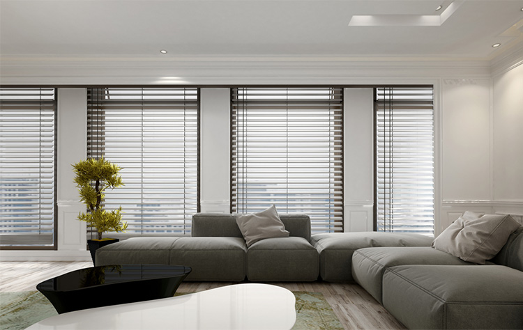Easy clean waterproof horizontal automatic electric venetian blinds