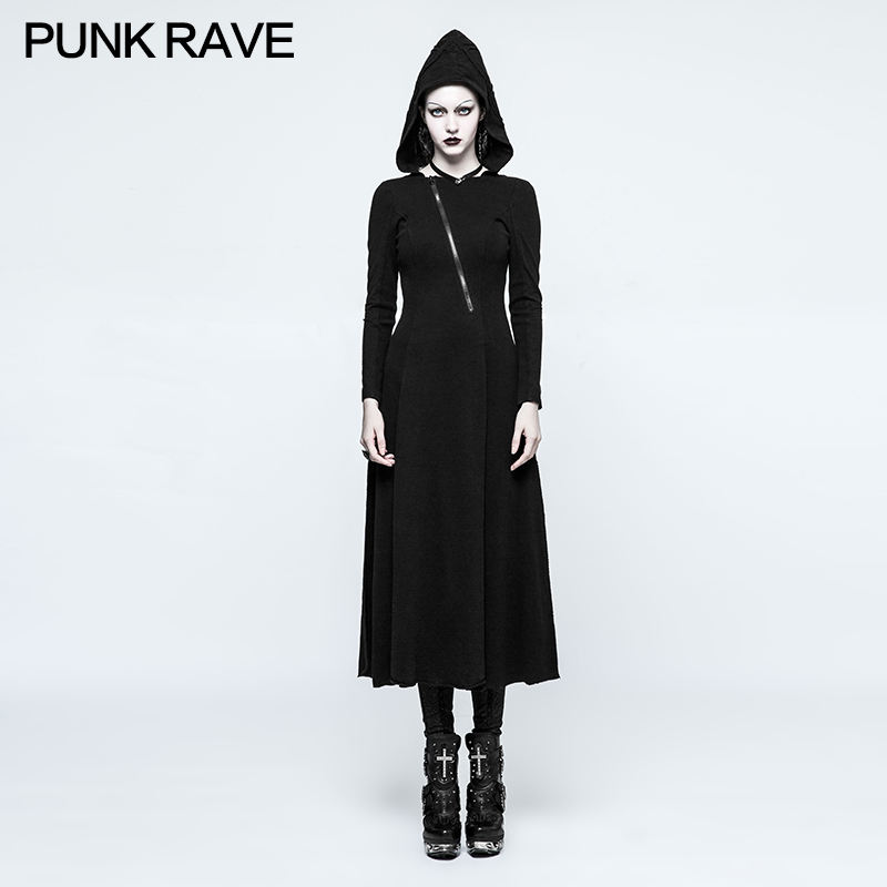 Punk Rave Fashion Black Gothic Punk Handsome Mosaic Short Summer Casual Dress