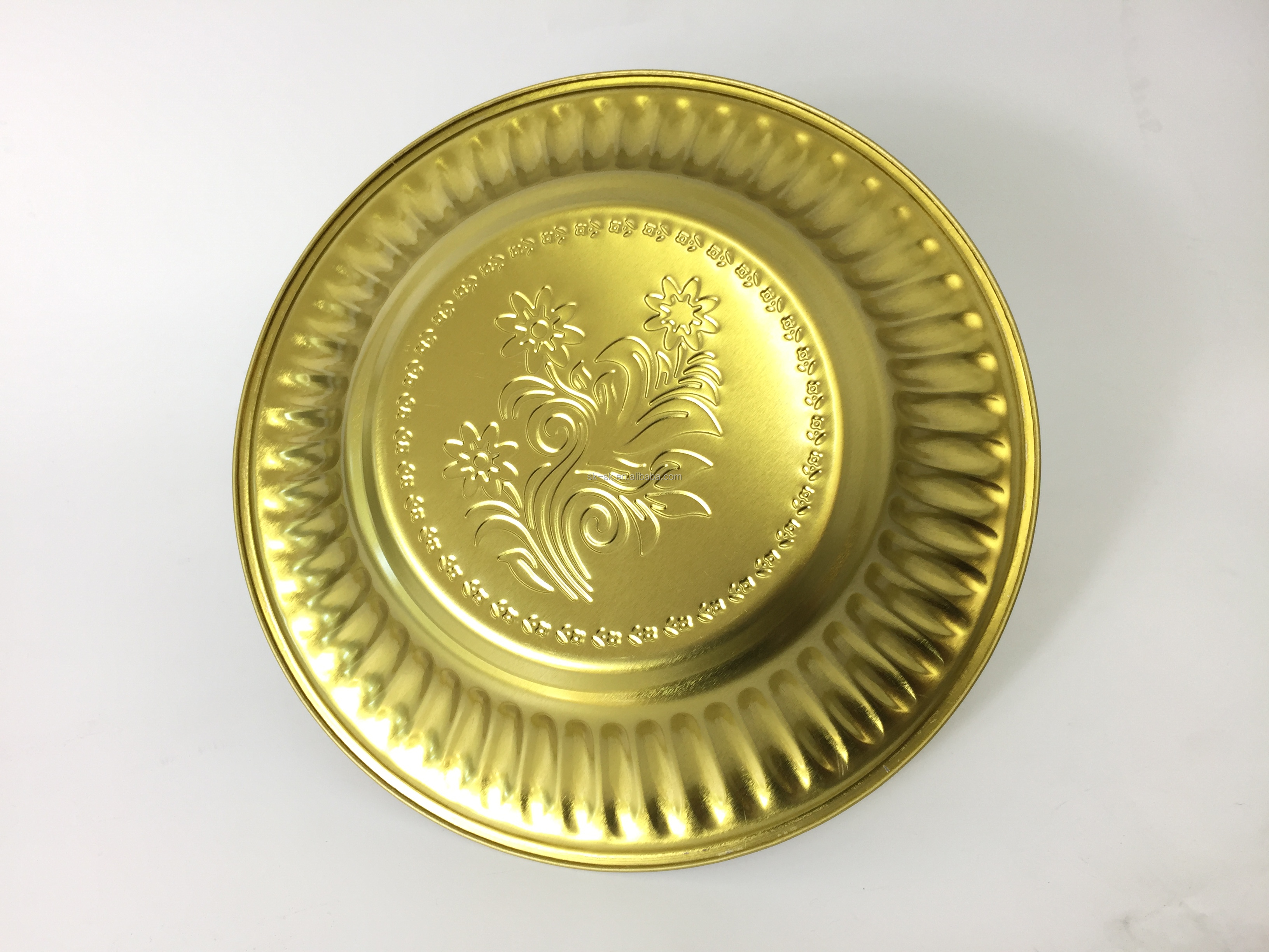 Round Golden Pattern Plate/ Dinner Plates/Stainless Steel Charger Plate
