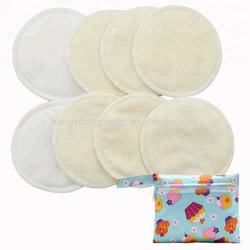 Contoured Plain Reusable Breastfeeding Pads Organic Bamboo Washable Colorful Nursing Pads