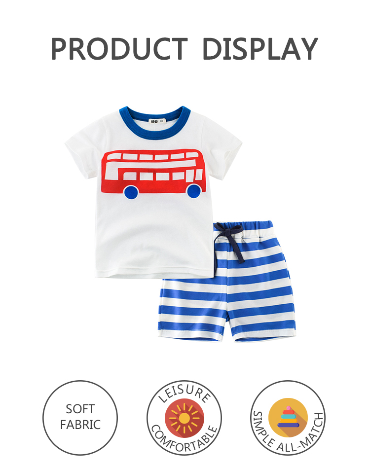 Children Clothing Set Baby Boy Clothes Summer Cartoon New Kids Cotton Cute Sets