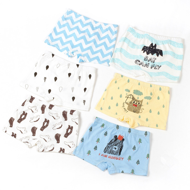 100% хлопковая одежда с милым рисунком; Модное платье для маленьких девочек с принтом модели нижнего белья Начальная школа студент трусики; Детские трусы-боксеры