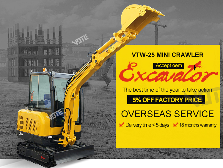 VTW-25 excavator 2.5 T Multifunction Hydraulic Diesel Small Crawler mini Excavators