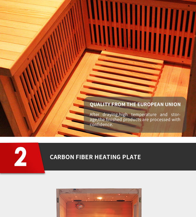 2 person new style far infrared carbon heating panel sauna room