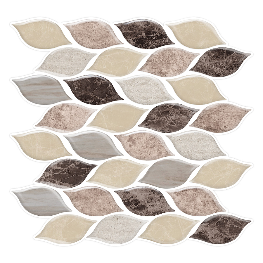 Interior Usage 3D Ceramic Covering Tiles for Home Decor Leaf Shape