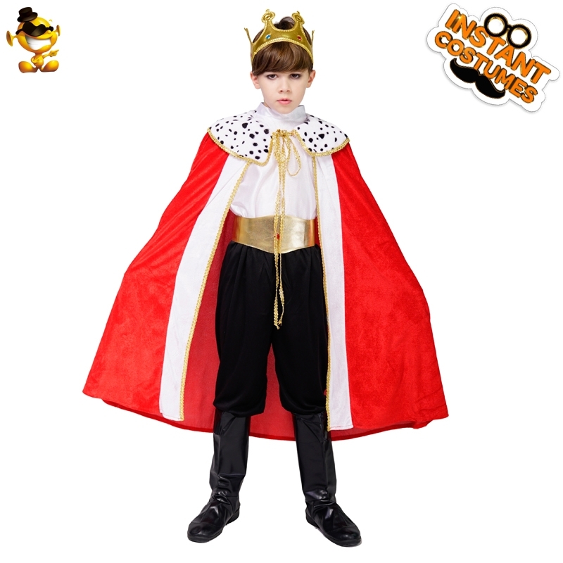 Capa De Rey Y Corona Para Niños – Disfraz Azul De 90 Cm Con Cierre Fácil, Ideal Para Halloween, Cosplay, Cumpleaños Y Juegos De Imaginación