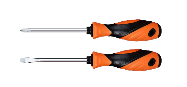 ASAKI  AK-6939 High Quality  Hand Tools Slotted Screwdriver 3x75mm- Magnetic Alloy Steel Non-slip Handle Manual Tool