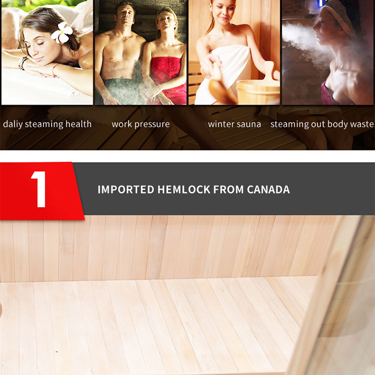 3 person outdoor traditional steam sauna room