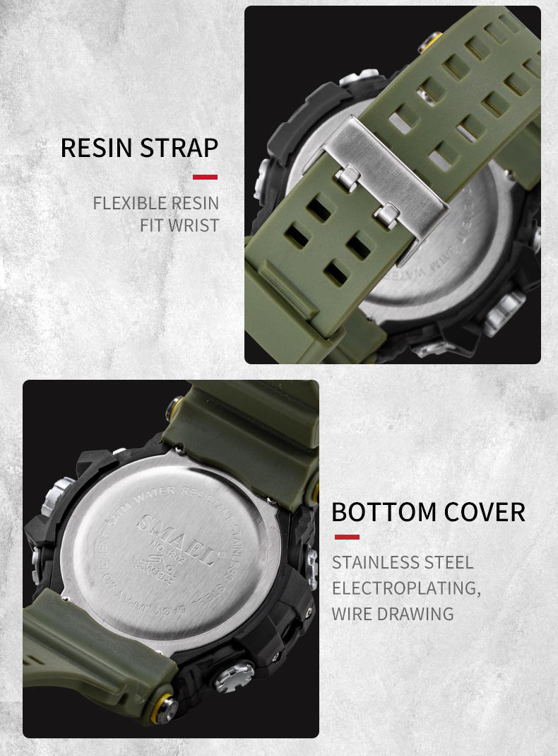 New design SMAEL 1802 sport digital watch water resistant electronic silicone wrist watch