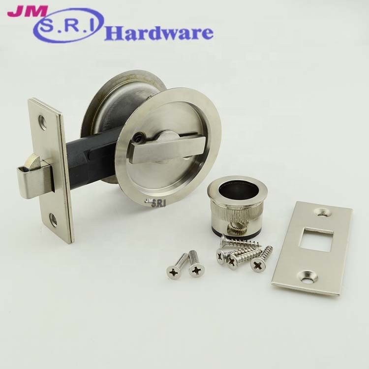 304 stainless steel sliding pocket privacy door lock for wooden doors