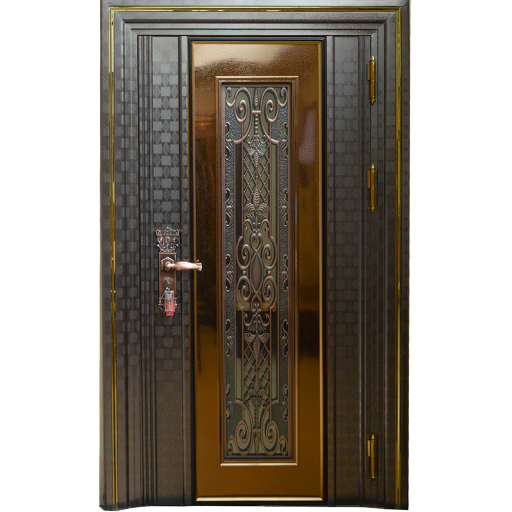 HS-SS04 lazer kesim türk tarzı tek paslanmaz çelik güvenlik kapısı tasarım