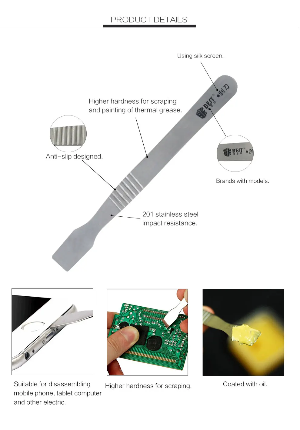 Metal Opening Pry Tool Repair Mobile Phone Computer BGA Reballing Scraper