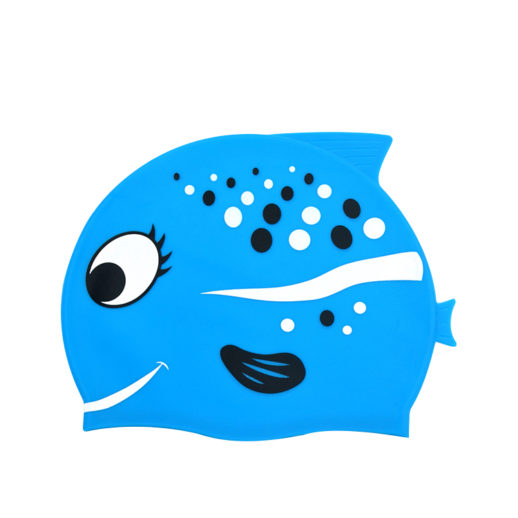 亚马逊热卖保护软硅胶防水卡通儿童儿童泳帽