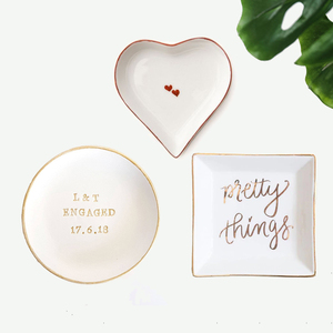 wholesale cheap ceramic jewelry heart ring dish