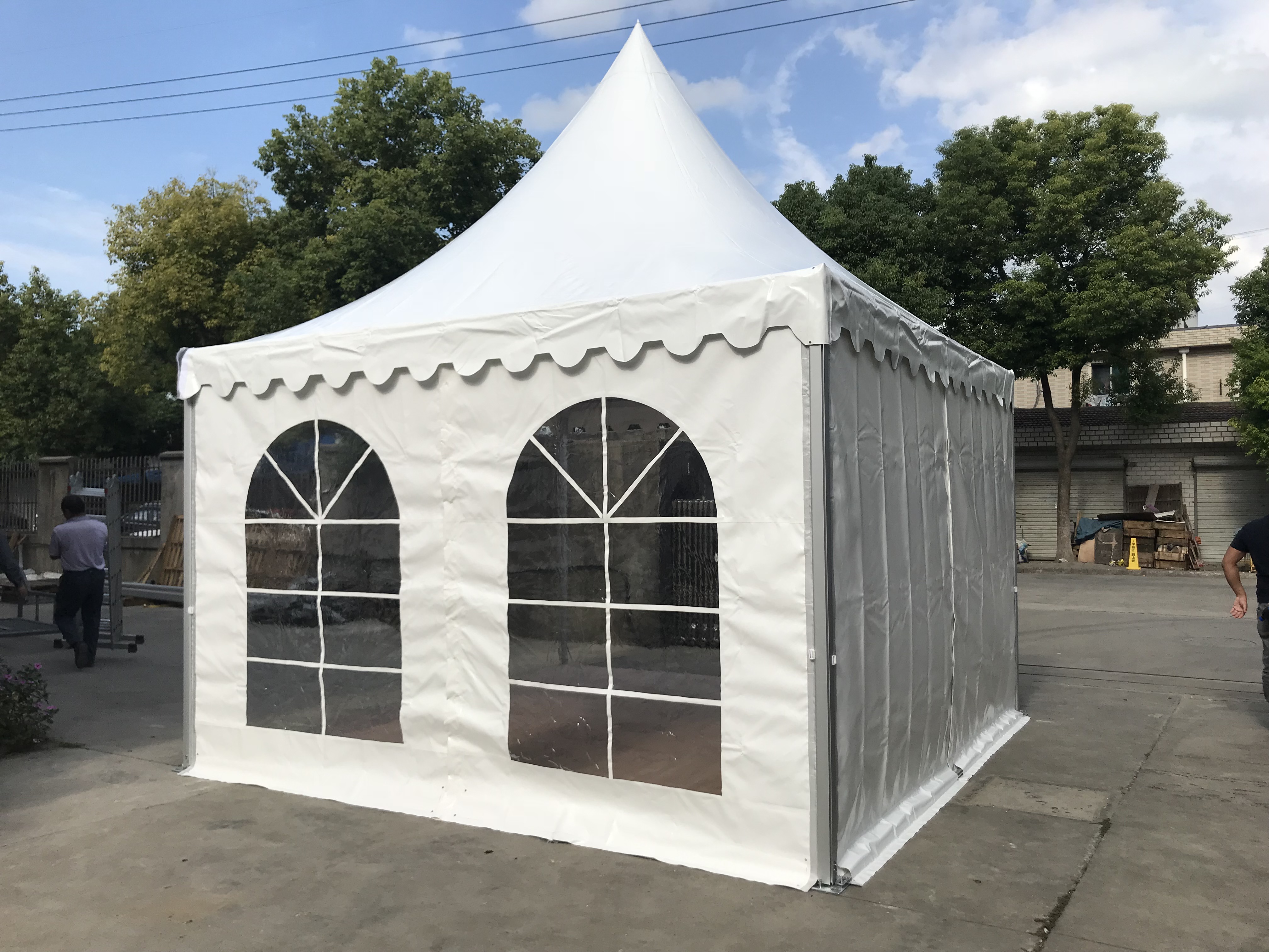 月个月米优质白色 pvc 铝合金木地板宝塔帐篷婚礼