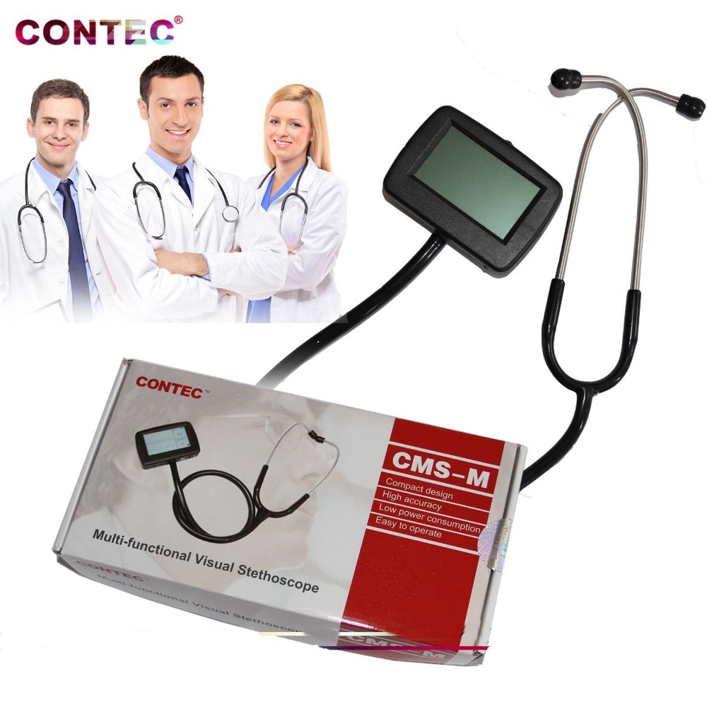 CE Contec CMS-M Multi-functional Electronic Visual Stethoscope+SpO2+ECG