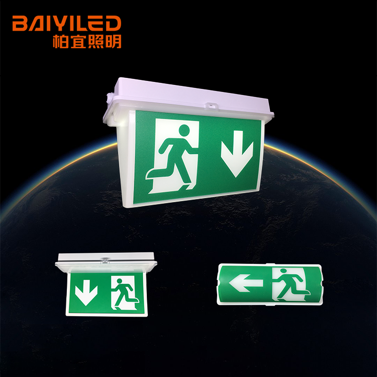 Lowest Price Ce Approved Emergency Board Escape Arrow Signboard Fire Green Led Exit Sign