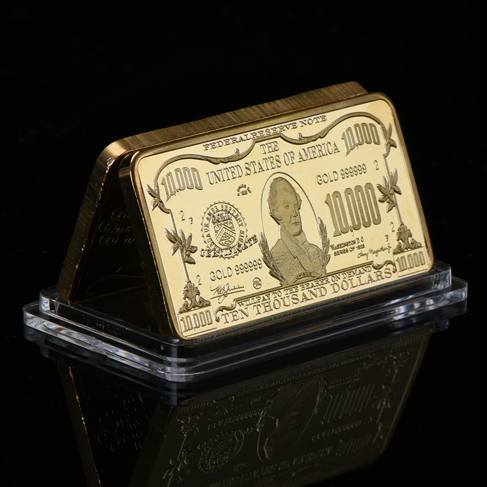 wr 100美元金钞假条999.9镀金货币钞票纸币24k金条假钱值得收藏