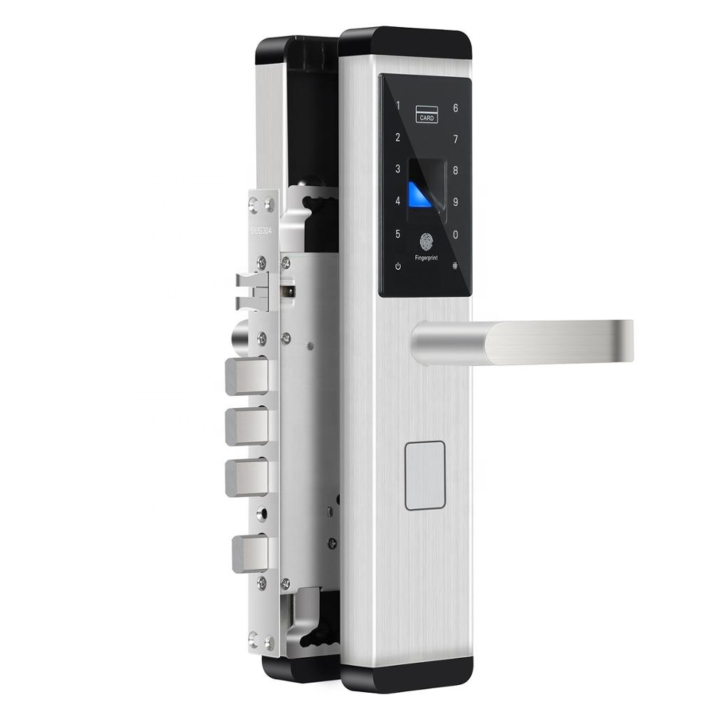 Biometric Smart Fingerprint Code Card Safety Electric Glass Sliding Door Lock