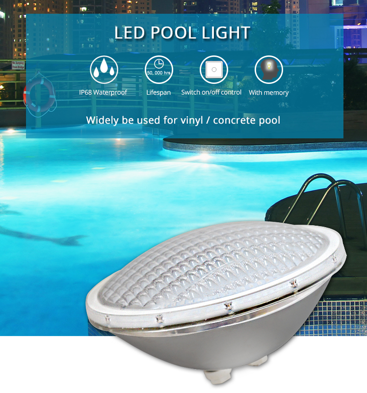 OEM Premium rgb led IP68  54w bulb replacement stainless steel par56 swimming pool lights