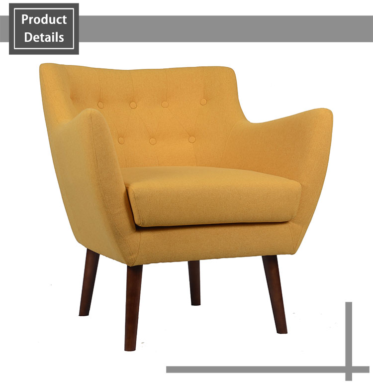 Hot selling tufted button back sofa luxury design velvet armchair for living room