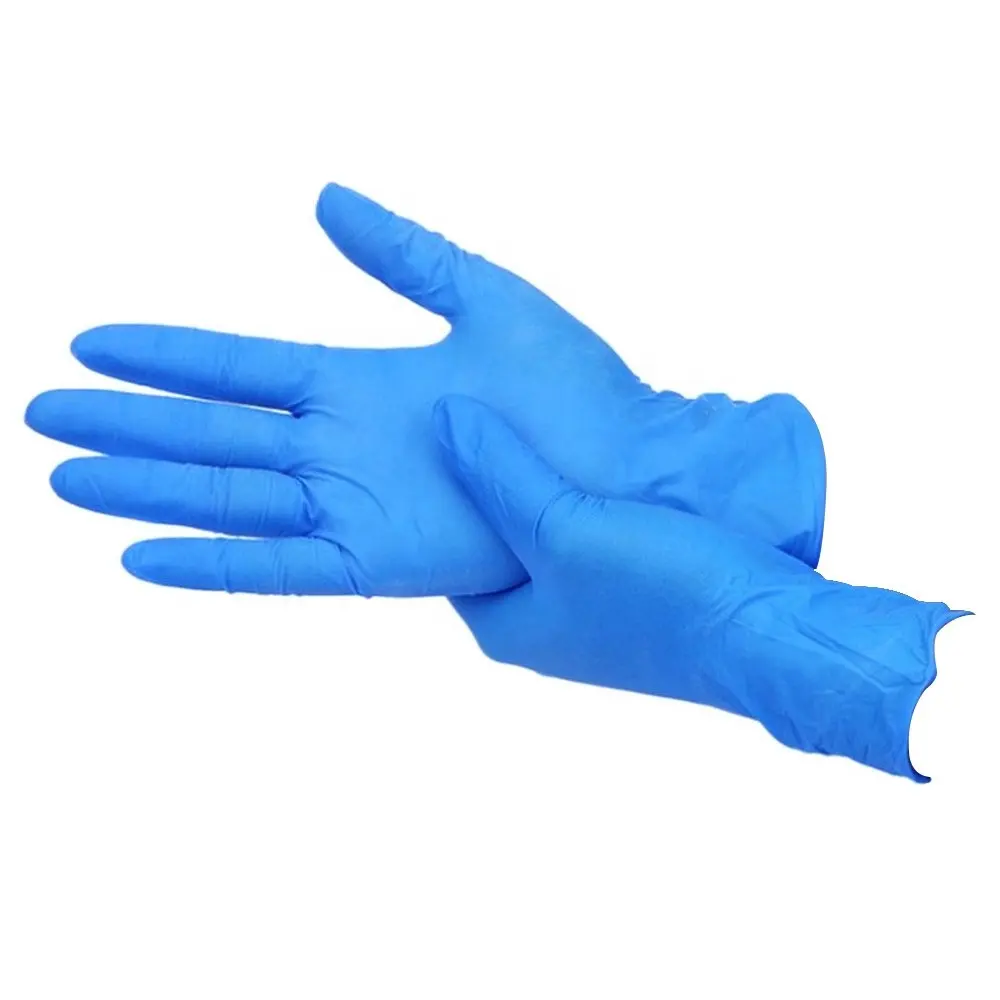 Перчатки нитриловые рабочие цвет синий Зебра (12шт. Перчатки зеленыему врача. Latex mittens.