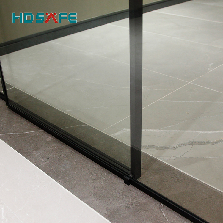 Châu âu phong cách matt nhỏ màu đen khung Đồng Bộ mềm đóng cửa kính trượt hệ thống cửa