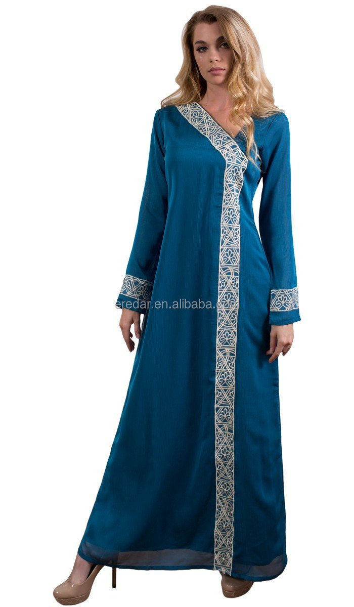 伊斯兰服装穆斯林服饰刺绣长 muslimah jubah 为马来西亚妇女
