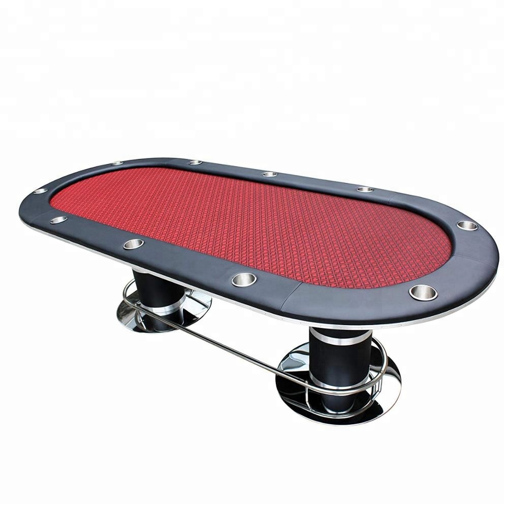 Покерный стол для 10 игроков, овальные держатели для стаканов из нержавеющей стали Размером 96x43 дюйма