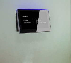 Glass Wall Mounting LED Touch Screen Tablet with POE NFC RFID for Meeting room Appointment