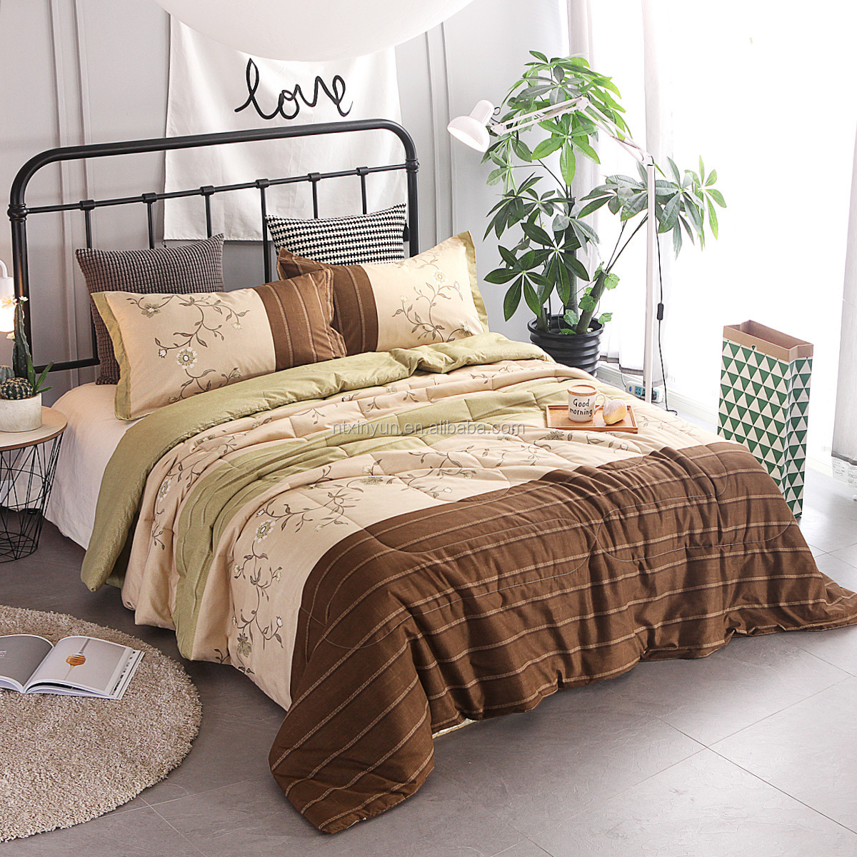 duvet cover set cottons- Stitched christmas quilt Pattern- home textile bedspread sheet-bedding set comforter-Full/queen/king