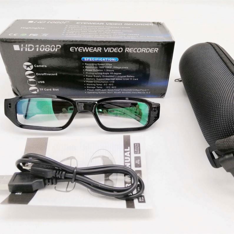 spy glasses with camera and earpiece