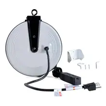 Retractable Extension Cord Reel 2 In 1 Mountable Portable Power