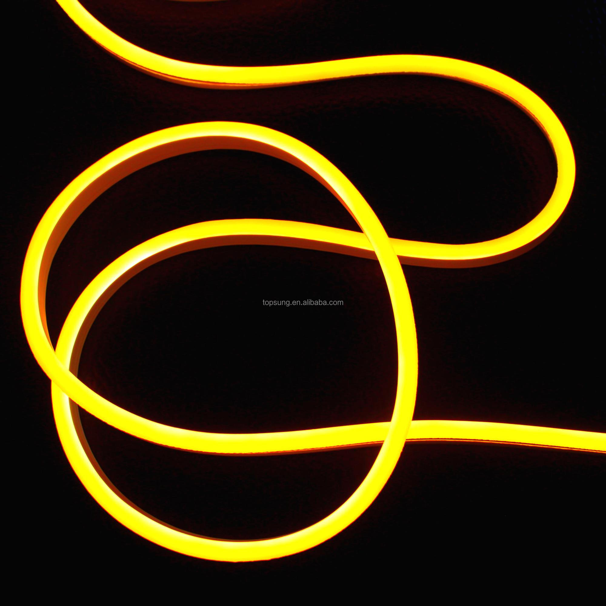 超亮迷你黄色led霓虹灯软条120led m 6毫米2835 smd建筑用硅胶