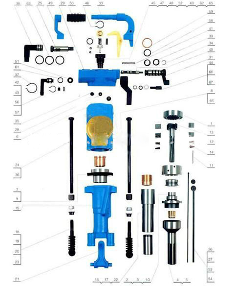 multipurpose Mining Machinery YT29A Pneumatic Jack Hammer rock drill with pusher leg FT160A