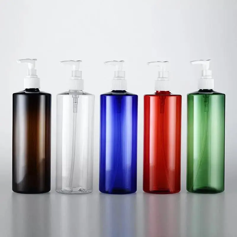 250ml 500ml 1000ml PET Personal Care Flat Shoulder Shampoo Pump Sprayer Plastic Dispenser Bottle