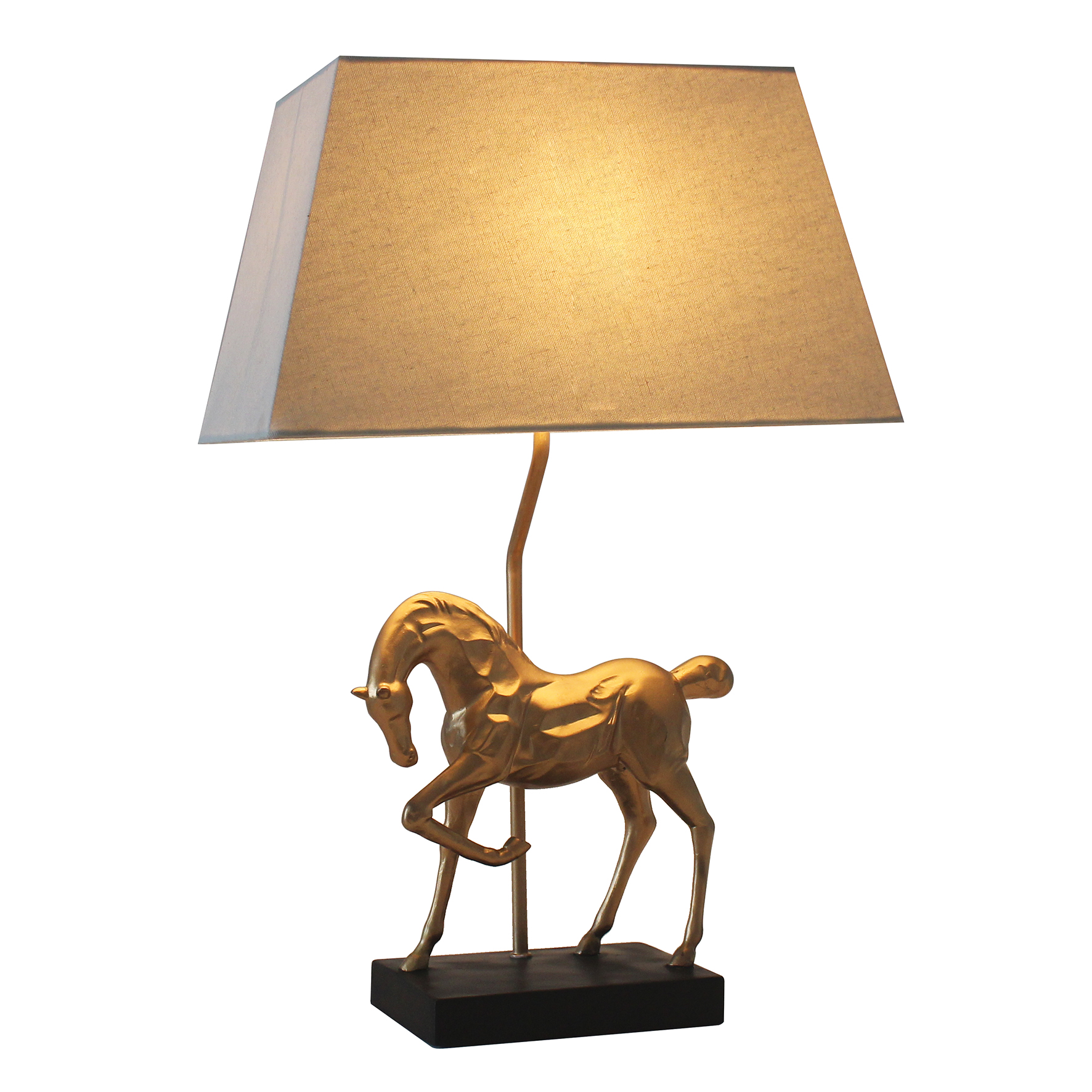 Luxury Living room resin gold horse lamp with simple  modern steed table lamp
