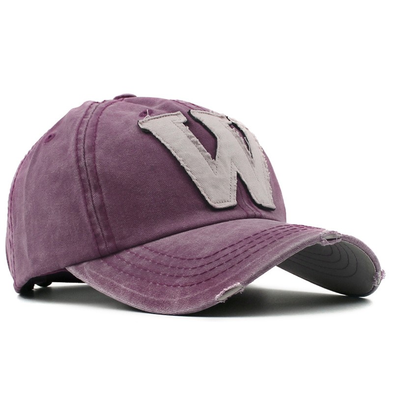 Wholesale unisex baseball cap with capital letters W outdoor sport cap