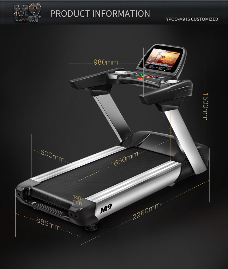 YPOO treadmill 5hp ac body fitness machine treadmill walking belt power treadmill 7hp