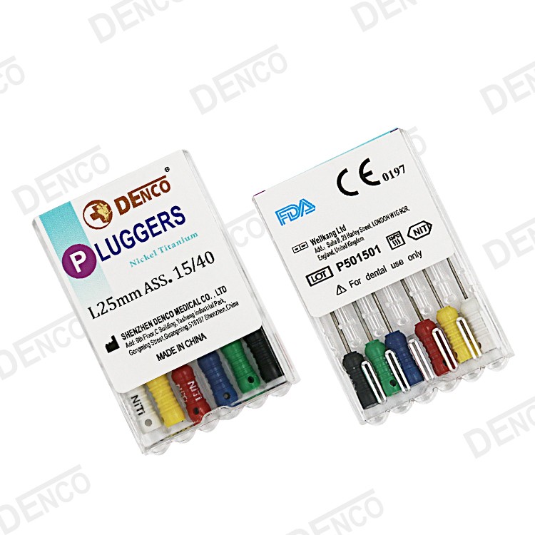 Denco, файл, плуггер, ручное использование, стоматологические файлы, нержавеющая сталь/niti, корневой канал, файлы