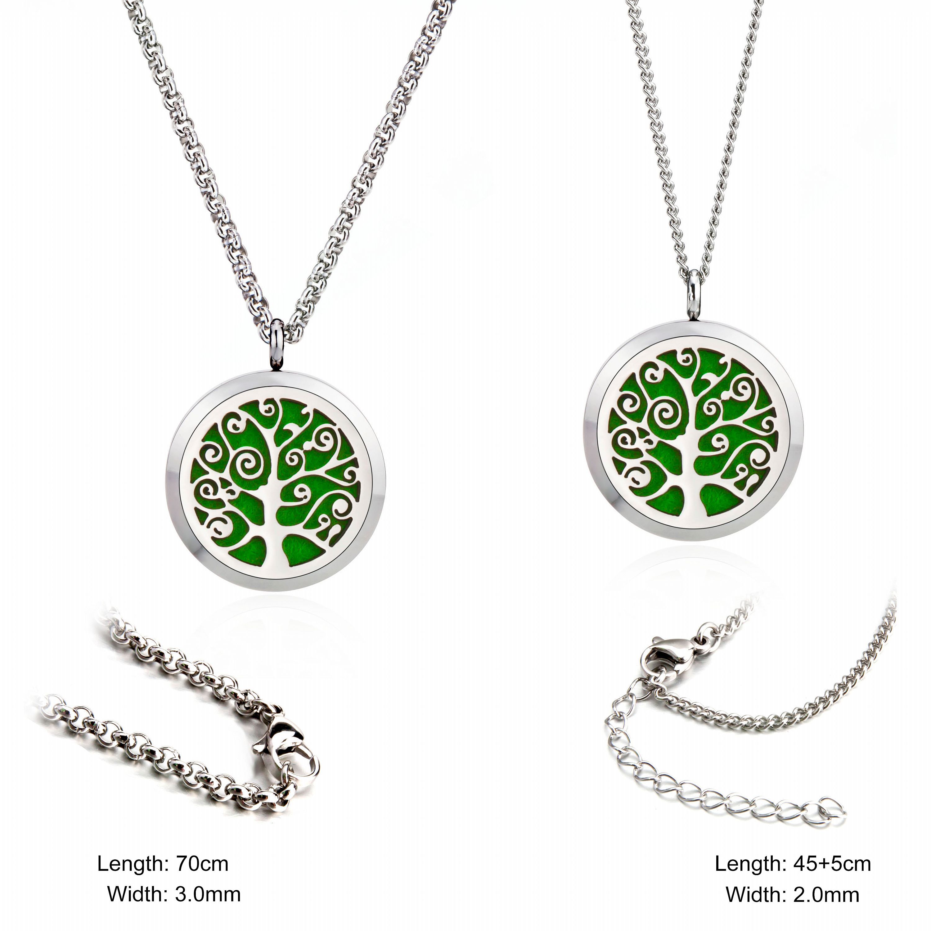 Difusor de árbol de la vida Colgante Collar Joyería LH de Aceite Esencial Aromaterapia