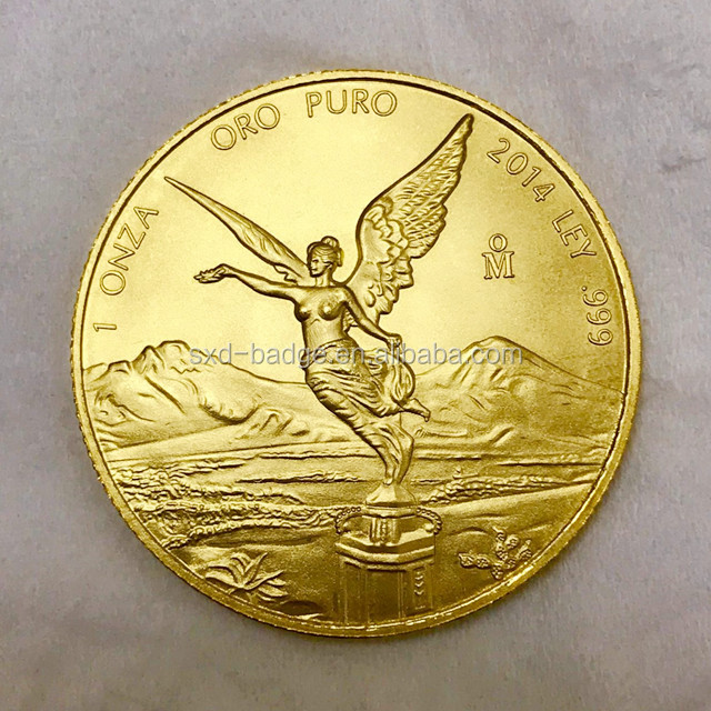 24k Gold 1 oz Mexico Coin Replica - Metal Souvenir - OEM/ODM