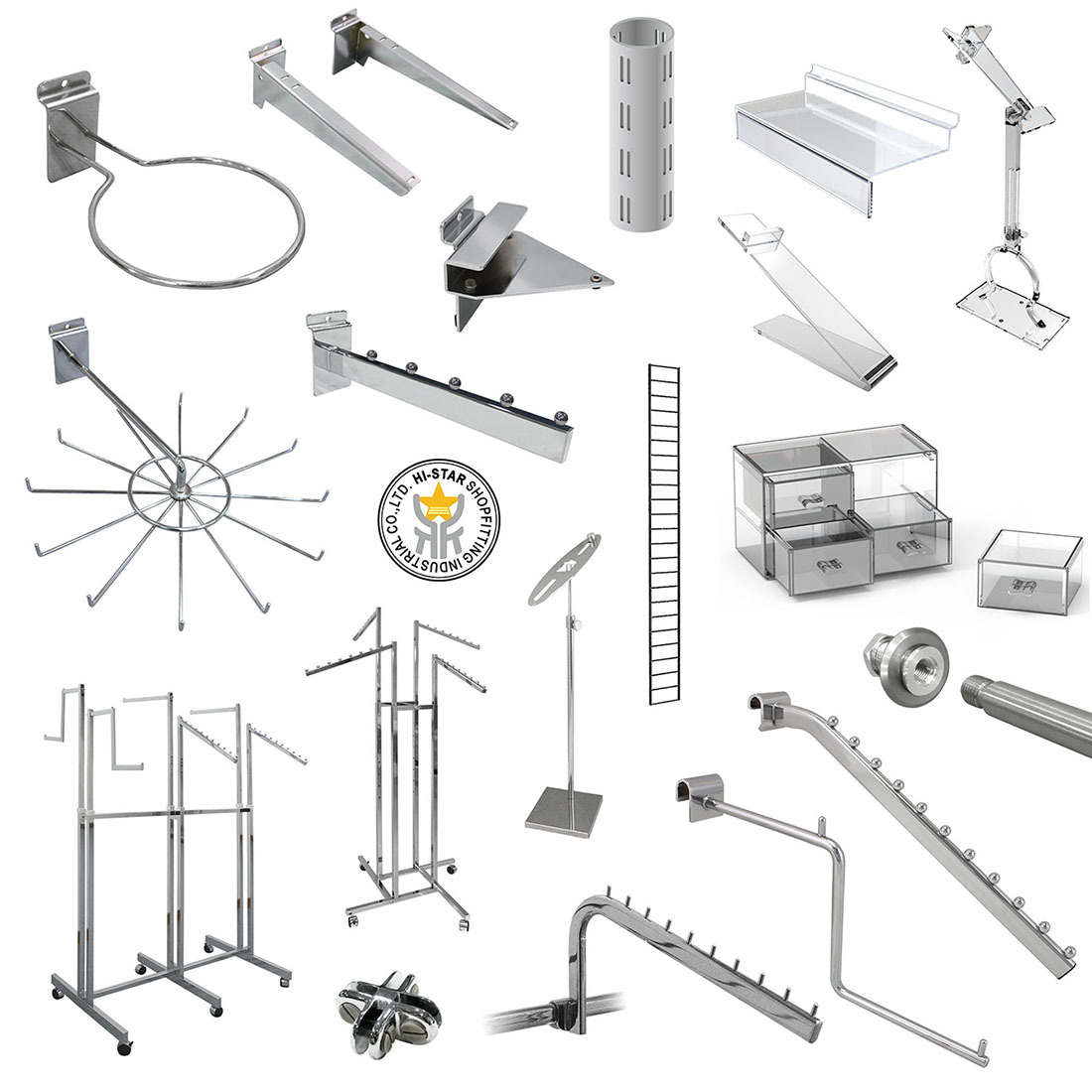 Gridwall Haken 20,3 Cm – 60 Stück Aus Metall, Schwarz, 15° Winkel, Für 7,6 Cm Rasterwände